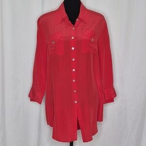 Soft Surroundings Silk Button-Down Tunic - Size L